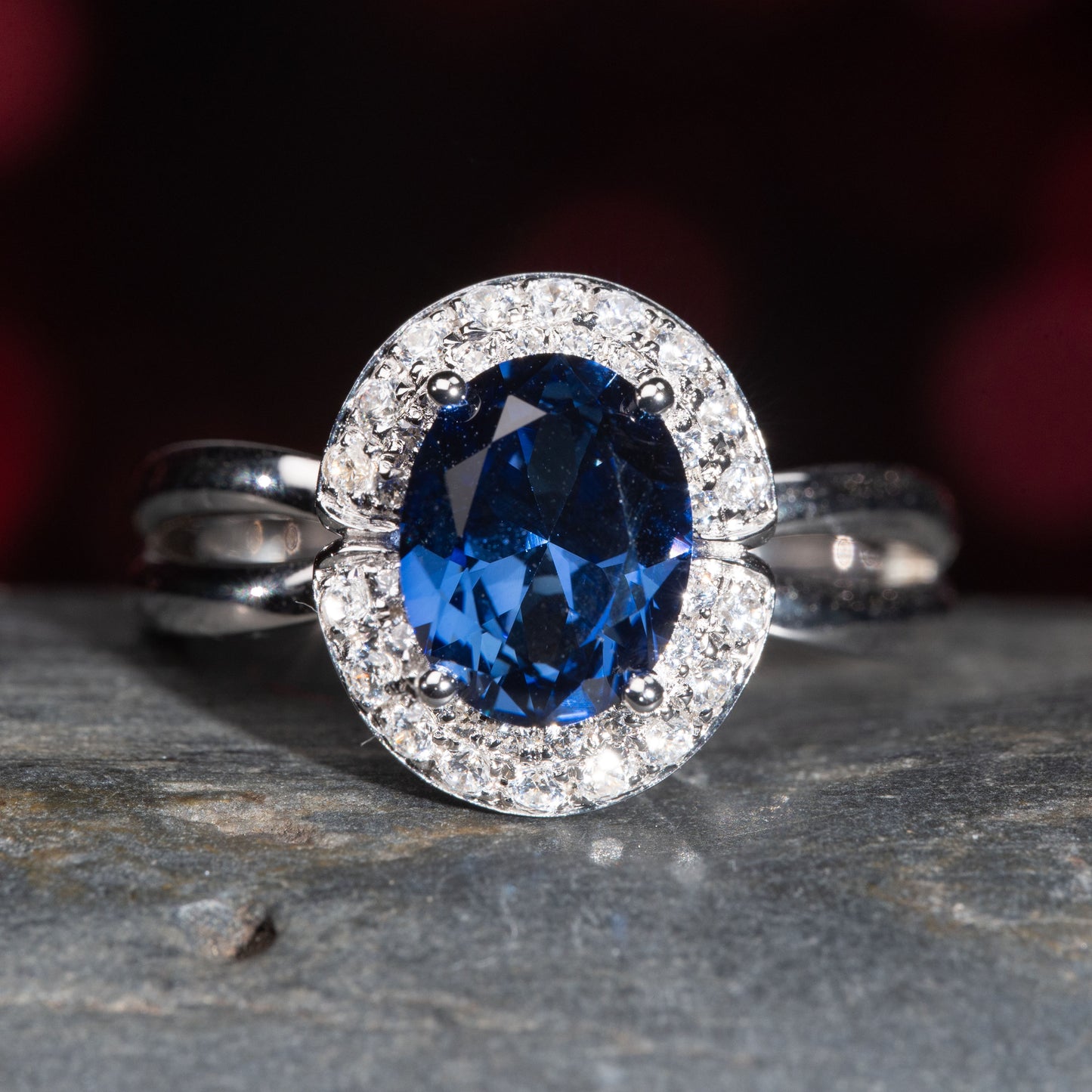 3CT Sapphire ring elegant opulence iconic delicate apphire ring for her in 925 sterling silver lab grown gemstone[WG22-Comely]