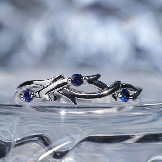 Sapphire ring casual daily ring set iconic in 925 sterling silver[YX01-Comely]