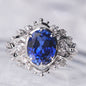 5CT Sapphire ring dazzling elegant graceful iconic lady dress in 925 sterling silver lab grown gemstone[WG02-Classic]