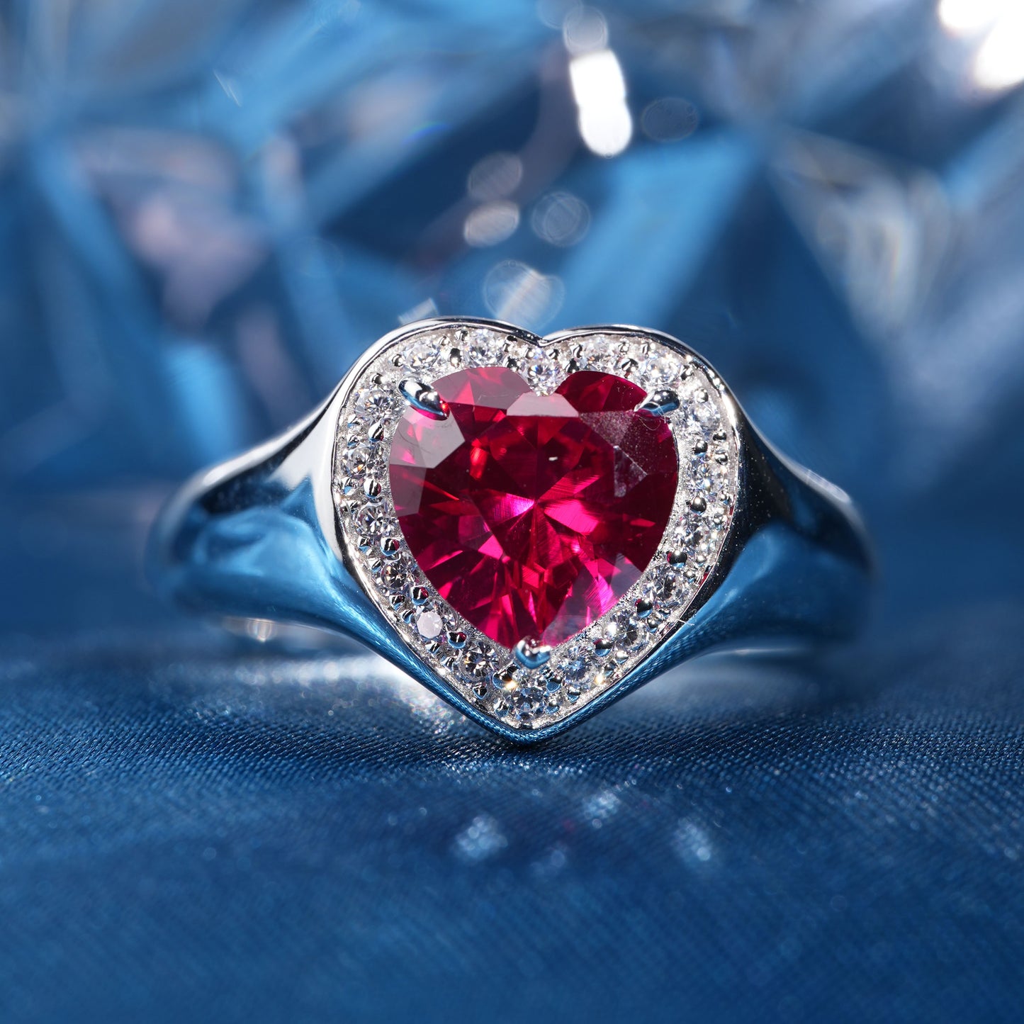 [SLR12-Classic] 3CT Ruby ring sophisticated charm alluring ring in 925 sterling silver lab grown gemstone