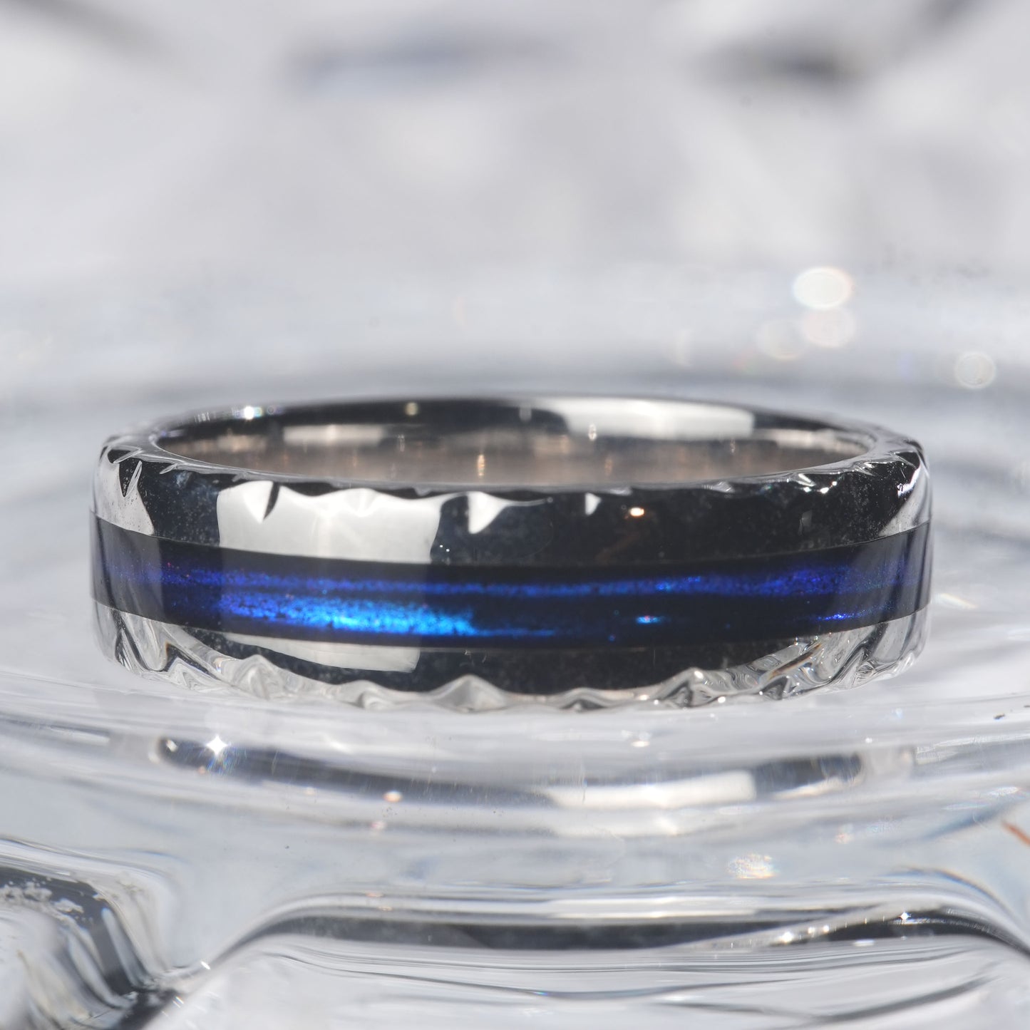 Enamel blue color ring mystery shadow snake in 925 sterling silver[FL07-Classic]