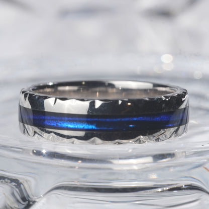 Enamel blue color ring mystery shadow snake in 925 sterling silver[FL07-Classic]