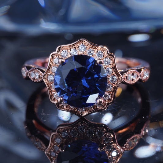 3CT Sapphire Ring Enchanting Elegance Glittering Promise Ring 925 sterling silver lab grown gemstone[WG56-Comely]