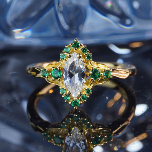 3CT White Sapphire Ring Feminine Elegance Delicate Engagement Promise Proposing Ring in 925 sterling silver lab grown gemstone[WG36-Comely]