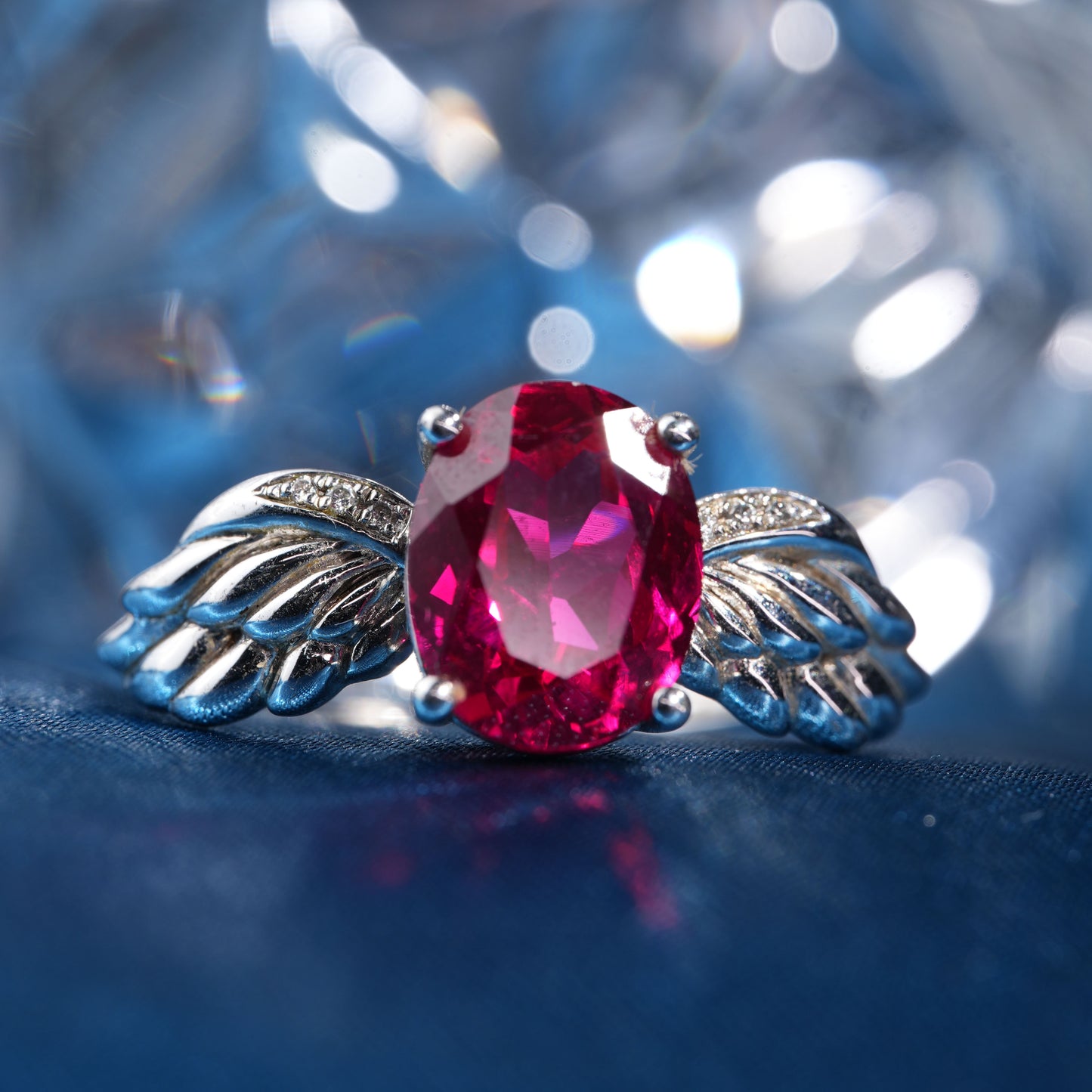 [SLR11-Classic] 3CT Ruby ring enchanting elegance glittering ring in 925 sterling silver lab grown gemstone