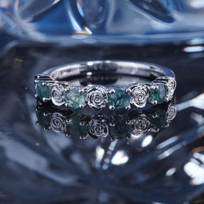 Flower Wedding Band For Women- Twig Engagement Ring- 925 Sterling Silver Leaf and Vine Nature Promise Anniversary Ring [YX12-Comely]