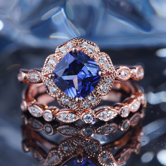 3CT Sapphire Ring Whispers Ethereal Gemstone Bridal Wedding Engagement Ring in 925 sterling silver lab grown gemstone[WG47-Comely]