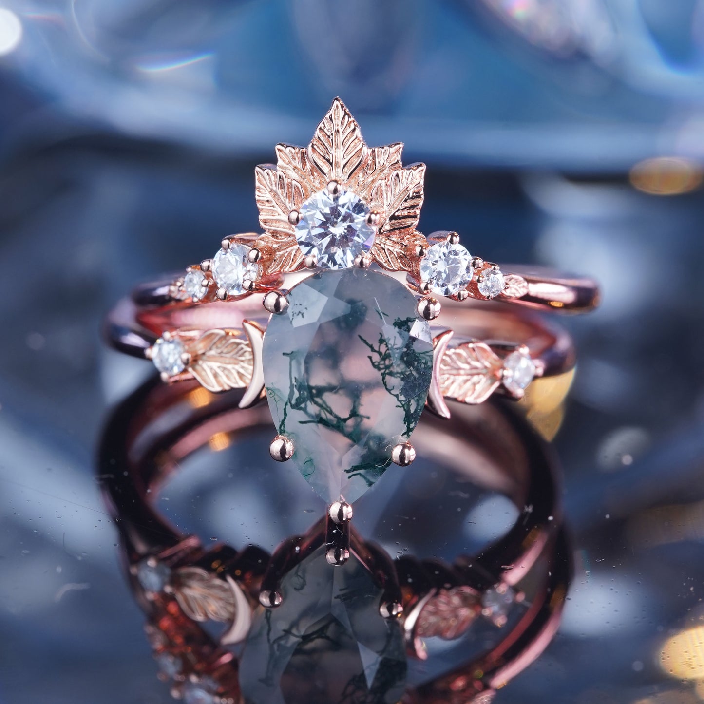 3CT Agate Ring Tear Drop Graceful Radiance Exquisite Engagement Promise Proposing Ring Bridal Wedding Ring in 925 sterling silver lab grown gemstone[ZH09-Comely]