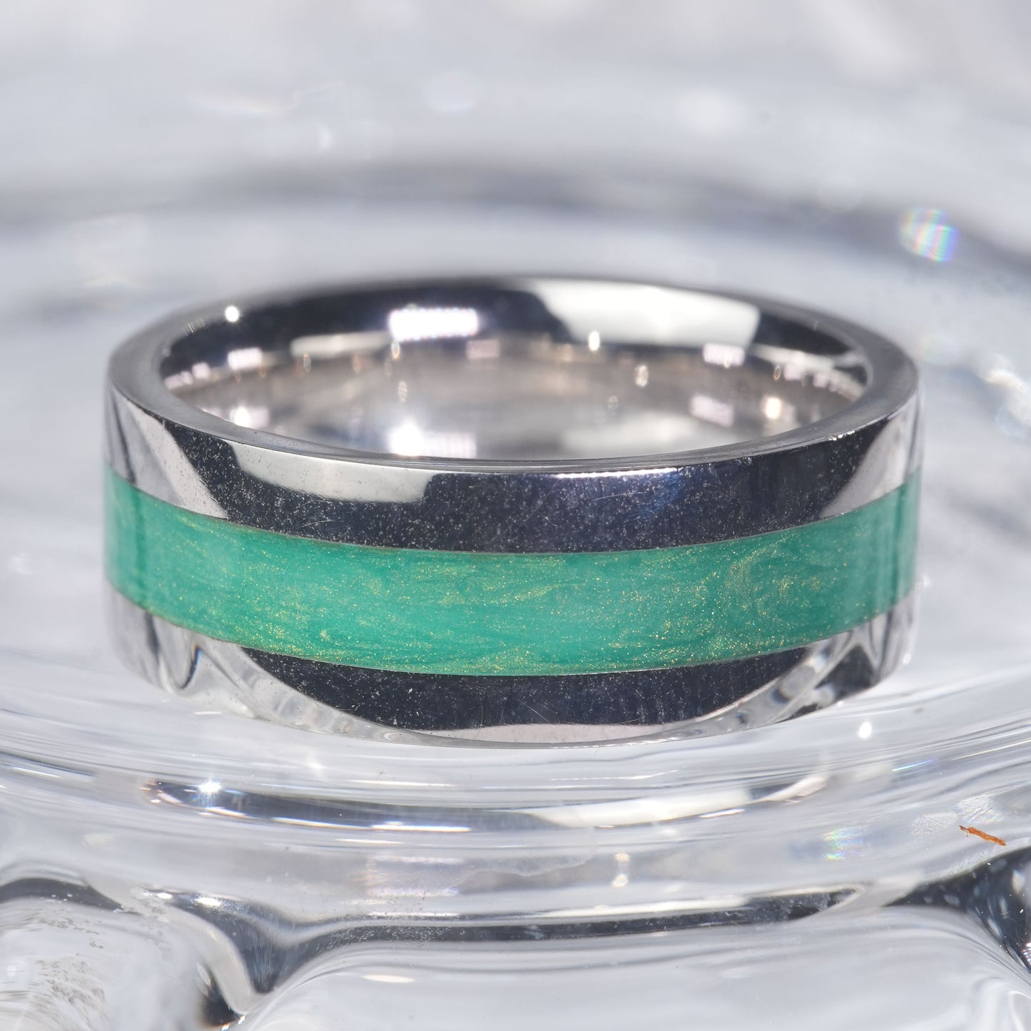 Enamel green color ring graceful man obsess in 925 sterling silver[FL03-Classic]