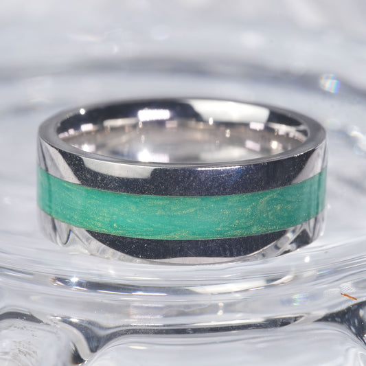 Enamel green color ring graceful man obsess in 925 sterling silver[FL03-Classic]