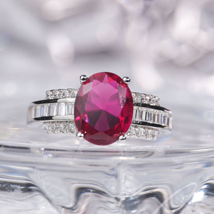 3CTRuby ring graceful radiance exquisite ring 925 sterling silver lab grown gemstone[A26R-Classic]