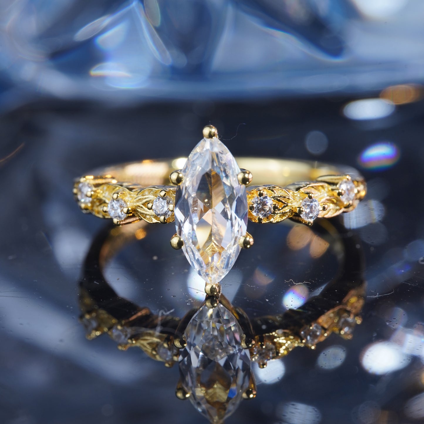 3CT White Sapphire Ring Queen Enchanting Engagement Promise Ring in 925 sterling silver lab grown gemstone[WG40-Comely]