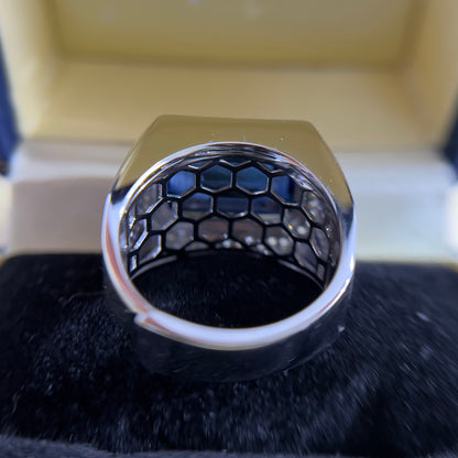 [C25B-Classic]15CT Sapphire ring precious graceful with brilliants in 925 sterling silver lab grown gemstone