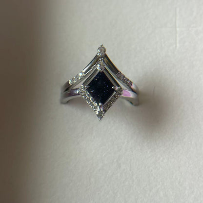 2CT Galaxy Sandstone Ring Feminine Elegance Delicate Bridal Wedding Engagement Promise Proposing Ring in 925 sterling silver lab grown gemstone[ZH03-Comely]