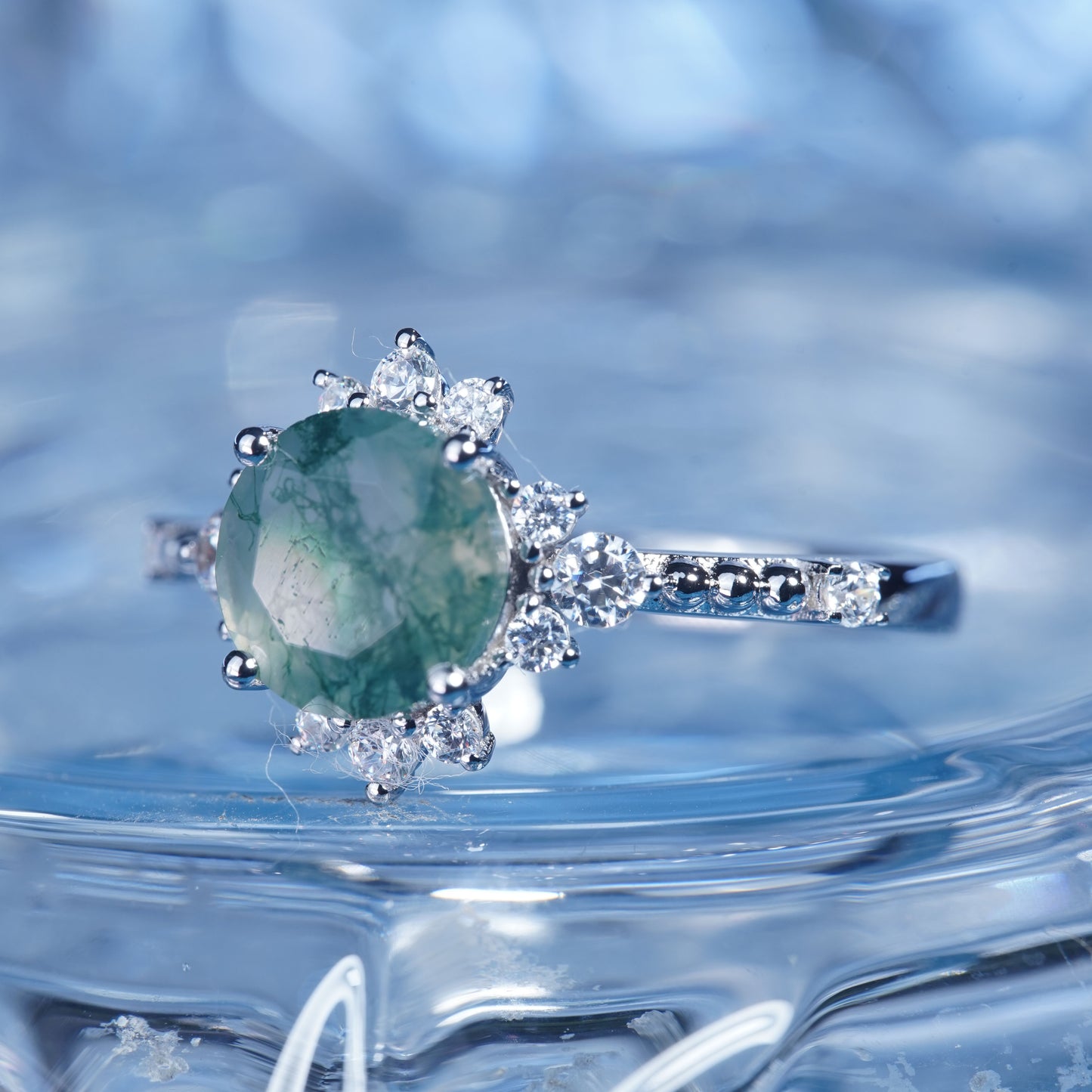 3CT Agate ring romance for girl daily dress girls gathering in 925 sterling silver lab grown gemstone[WG52-Comely]