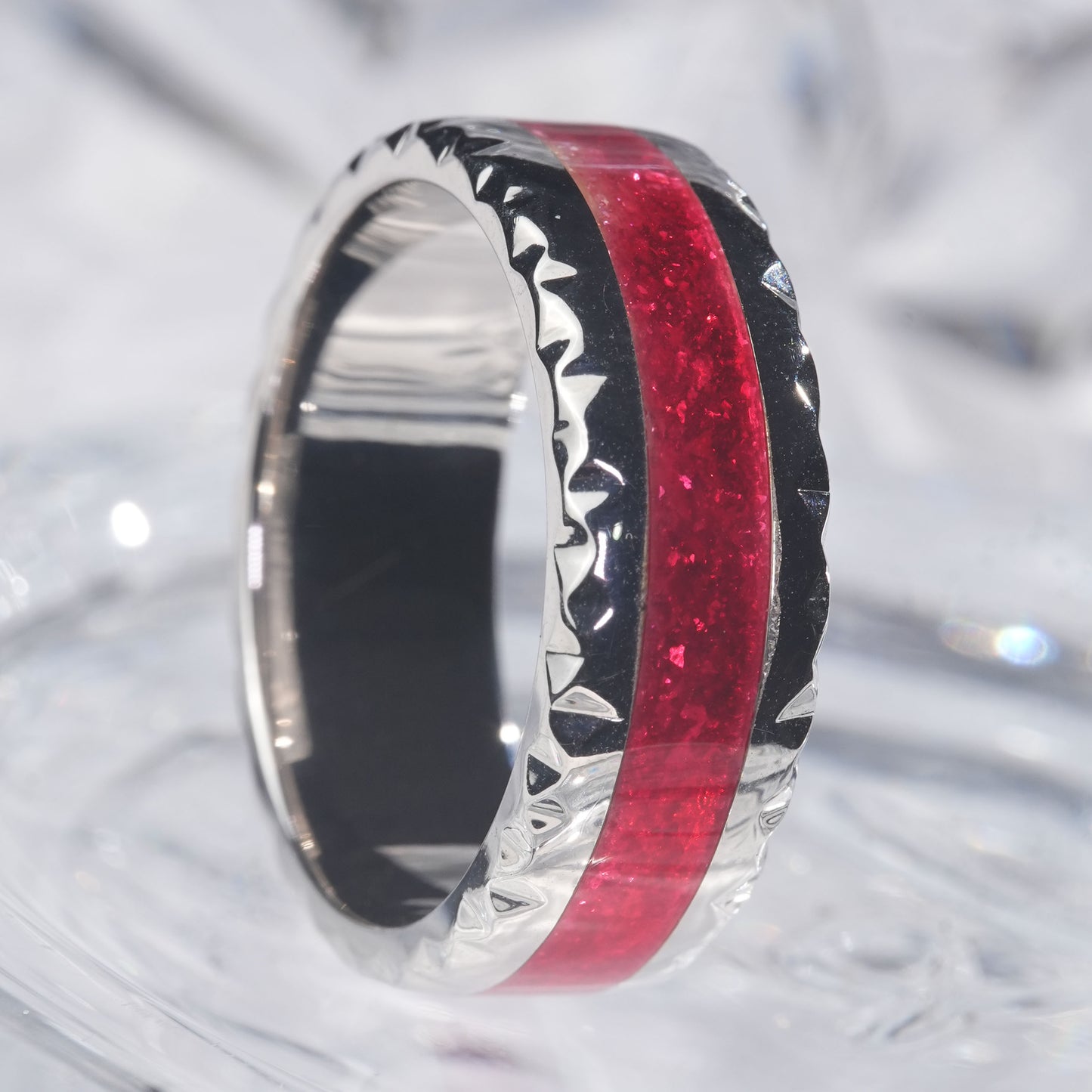 Enamel red color ring mighty strong precious in 925 sterling silver[FL02-Classic]