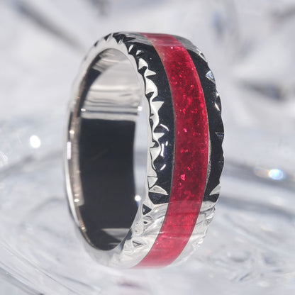 Enamel red color ring mighty strong precious in 925 sterling silver[FL02-Classic]