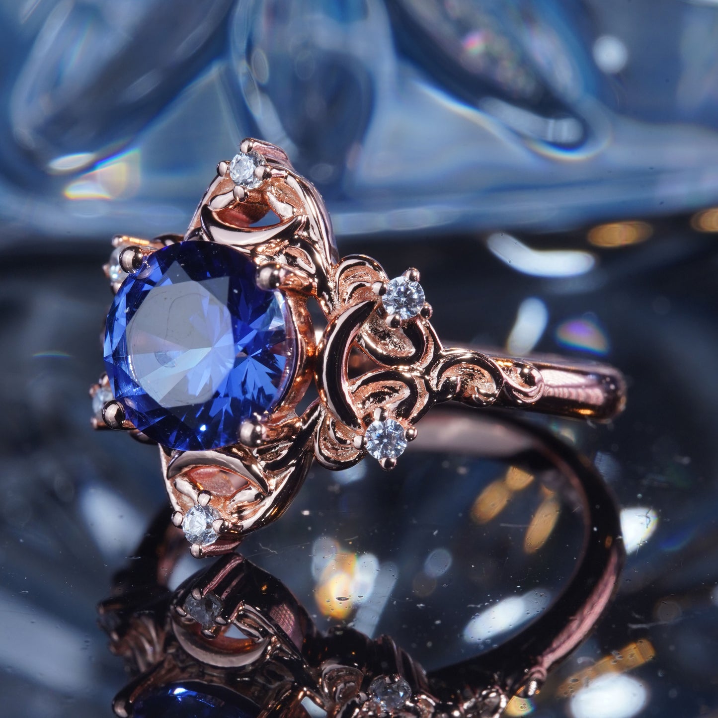 3CT Sapphire Ring Opulent Charm Glamorous Ring Bridal Wedding Engagement Promise Proposing Ring in 925 sterling silver lab grown gemstone[WG54-Comely]