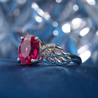 [SLR11-Classic] 3CT Ruby ring enchanting elegance glittering ring in 925 sterling silver lab grown gemstone