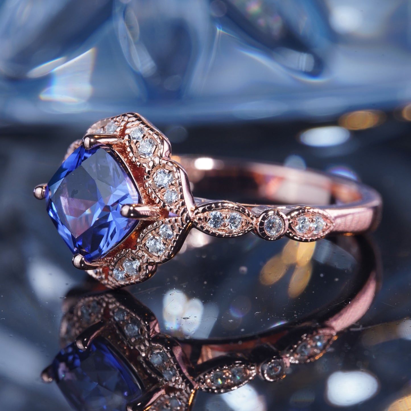 3CT Sapphire Ring Enchanting Elegance Glittering Promise Ring 925 sterling silver lab grown gemstone[WG56-Comely]