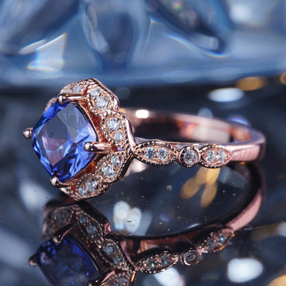 3CT Sapphire Ring Enchanting Elegance Glittering Promise Ring 925 sterling silver lab grown gemstone[WG56-Comely]