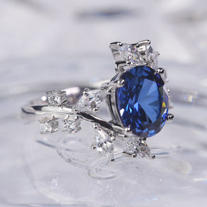 3CT Sapphire ring whimsical sparkle timeless elegant iconic lady dress in 925 sterling silver lab grown gemstone[WG03-Classic]