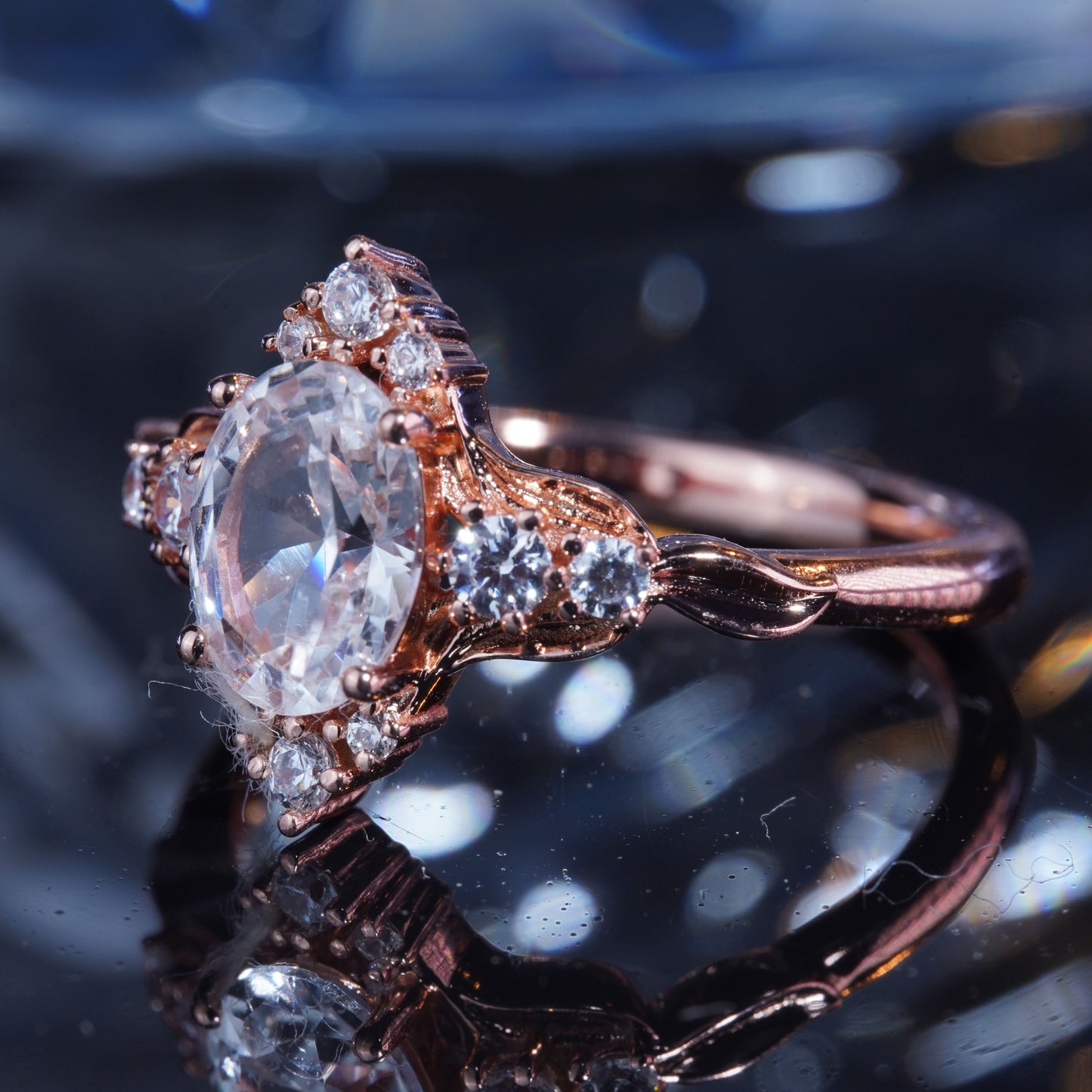 3CT White Sapphire Ring Bridal Wedding Ring Promise to her ring in 925 sterling silver lab grown gemstone[WG46-Comely]