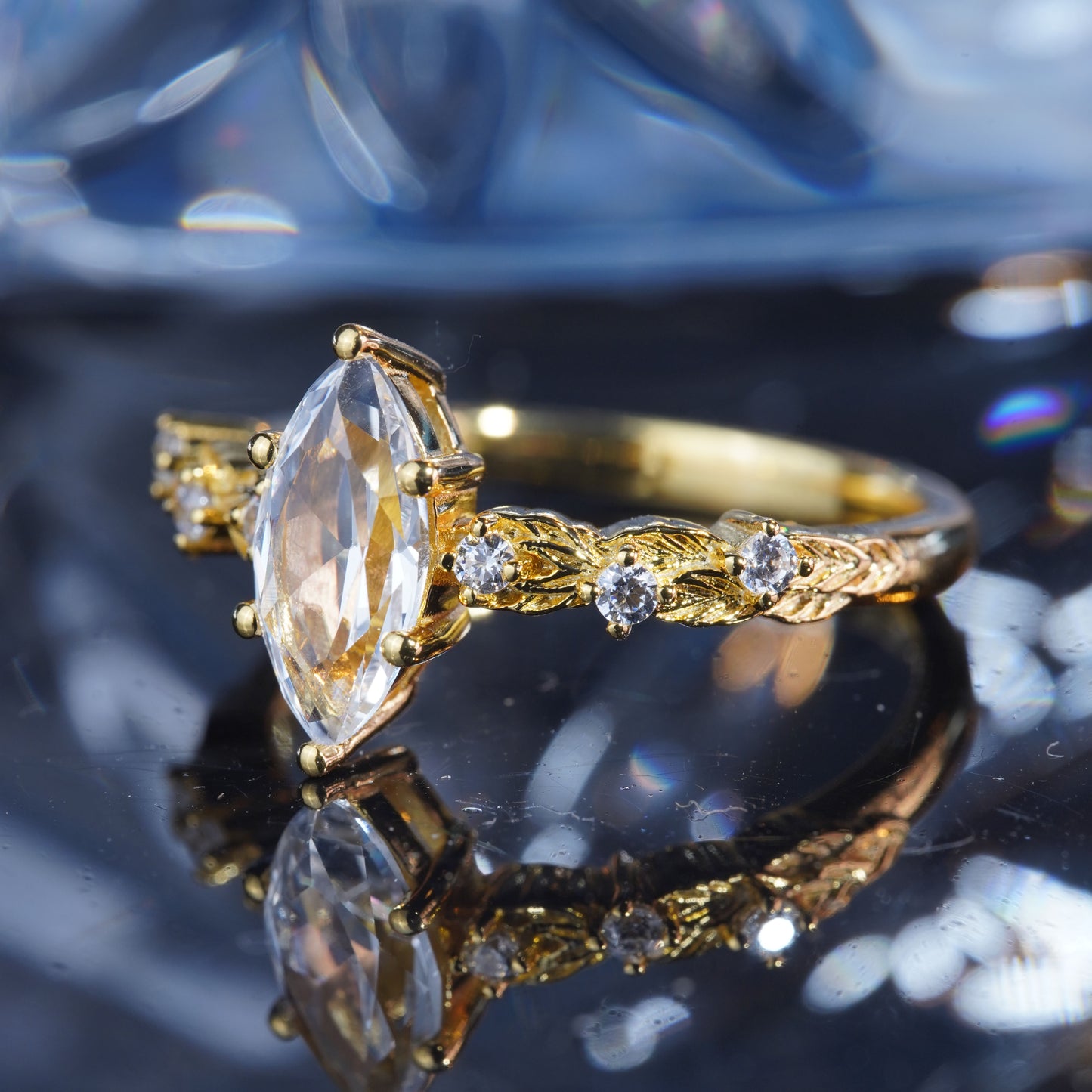 3CT White Sapphire Ring Queen Enchanting Engagement Promise Ring in 925 sterling silver lab grown gemstone[WG40-Comely]