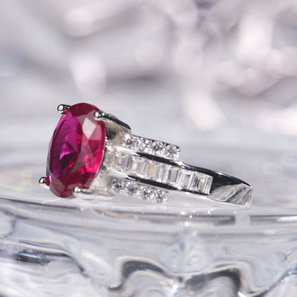 3CTRuby ring graceful radiance exquisite ring 925 sterling silver lab grown gemstone[A26R-Classic]