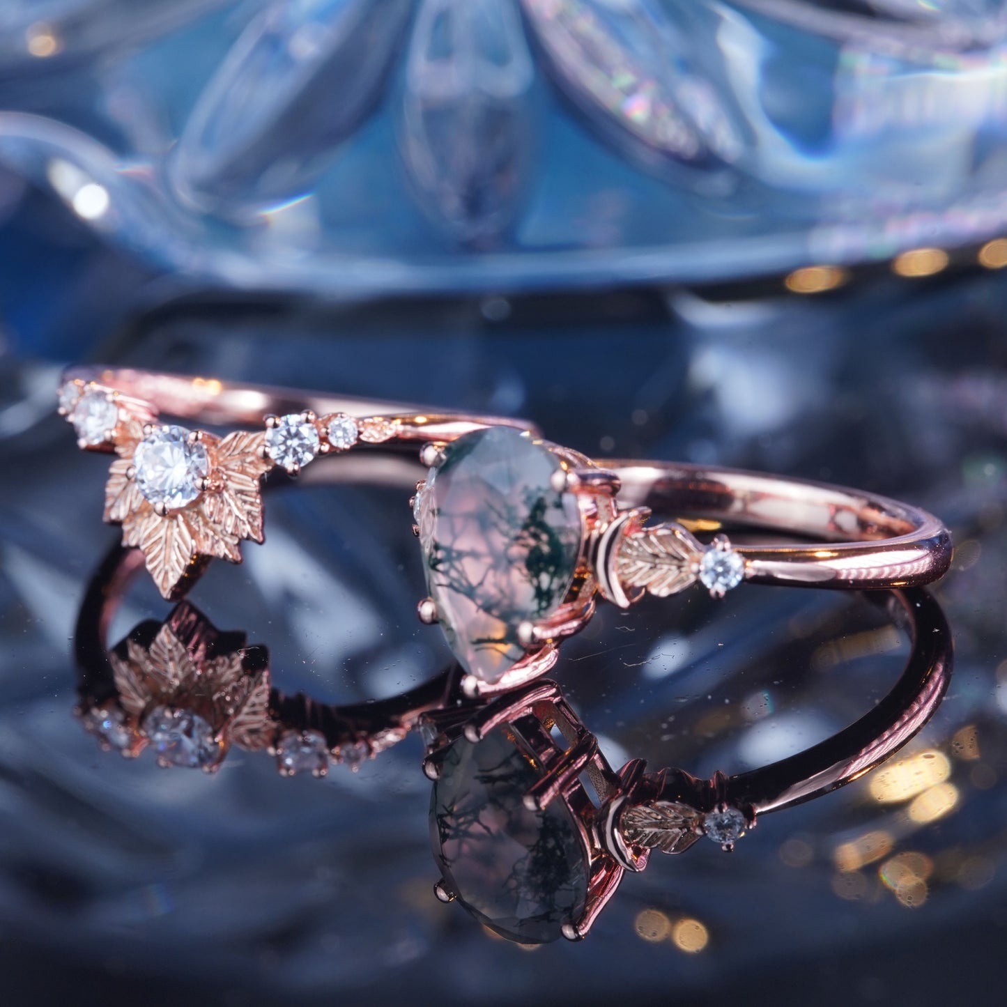 3CT Agate Ring Tear Drop Graceful Radiance Exquisite Engagement Promise Proposing Ring Bridal Wedding Ring in 925 sterling silver lab grown gemstone[ZH09-Comely]