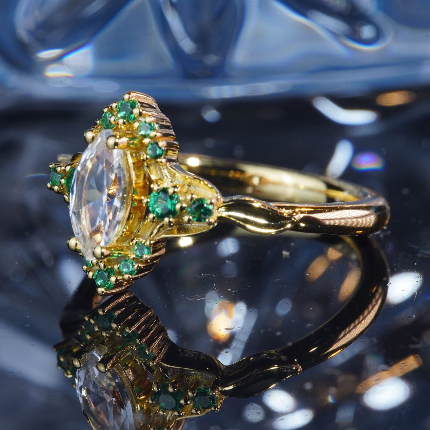 3CT White Sapphire Ring Feminine Elegance Delicate Engagement Promise Proposing Ring in 925 sterling silver lab grown gemstone[WG36-Comely]