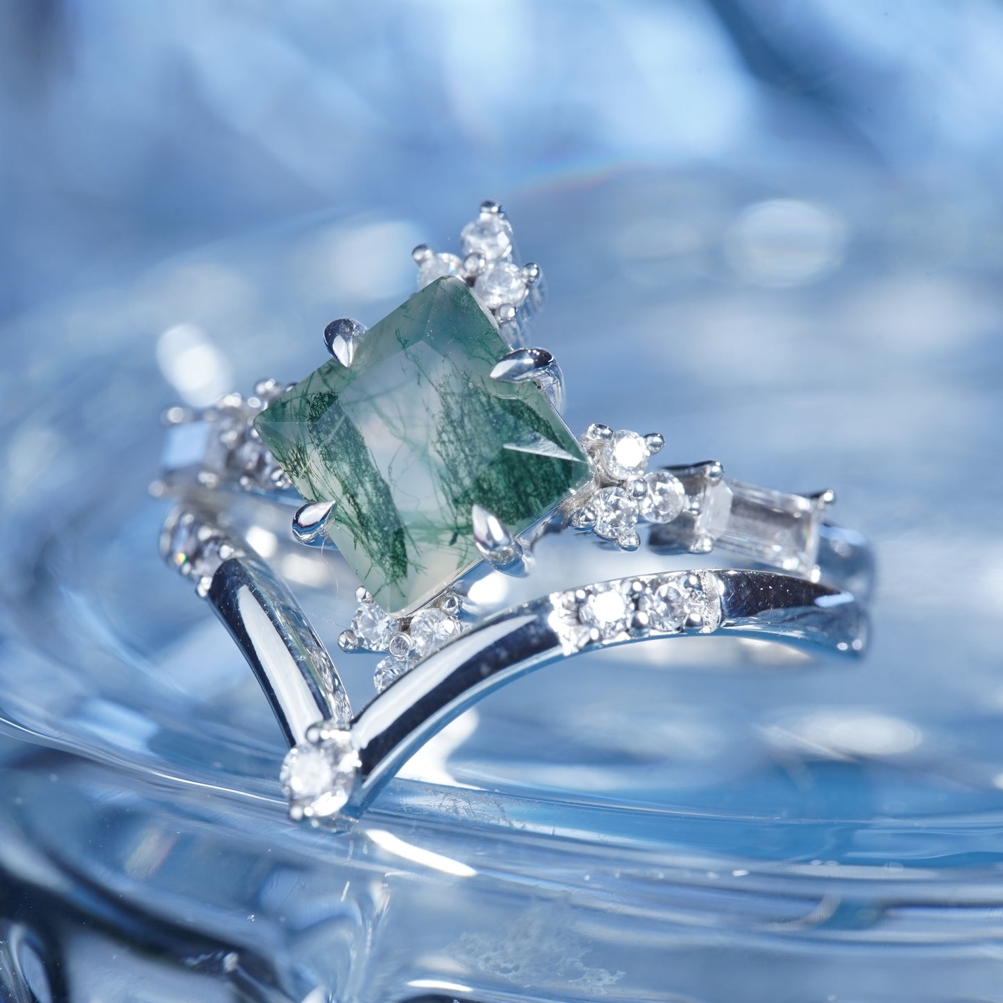 2CT Agate ring sets, Graceful Radiance, engagement ring, event  in 925 sterling silver lab grown gemstone[ZH12-Comely]