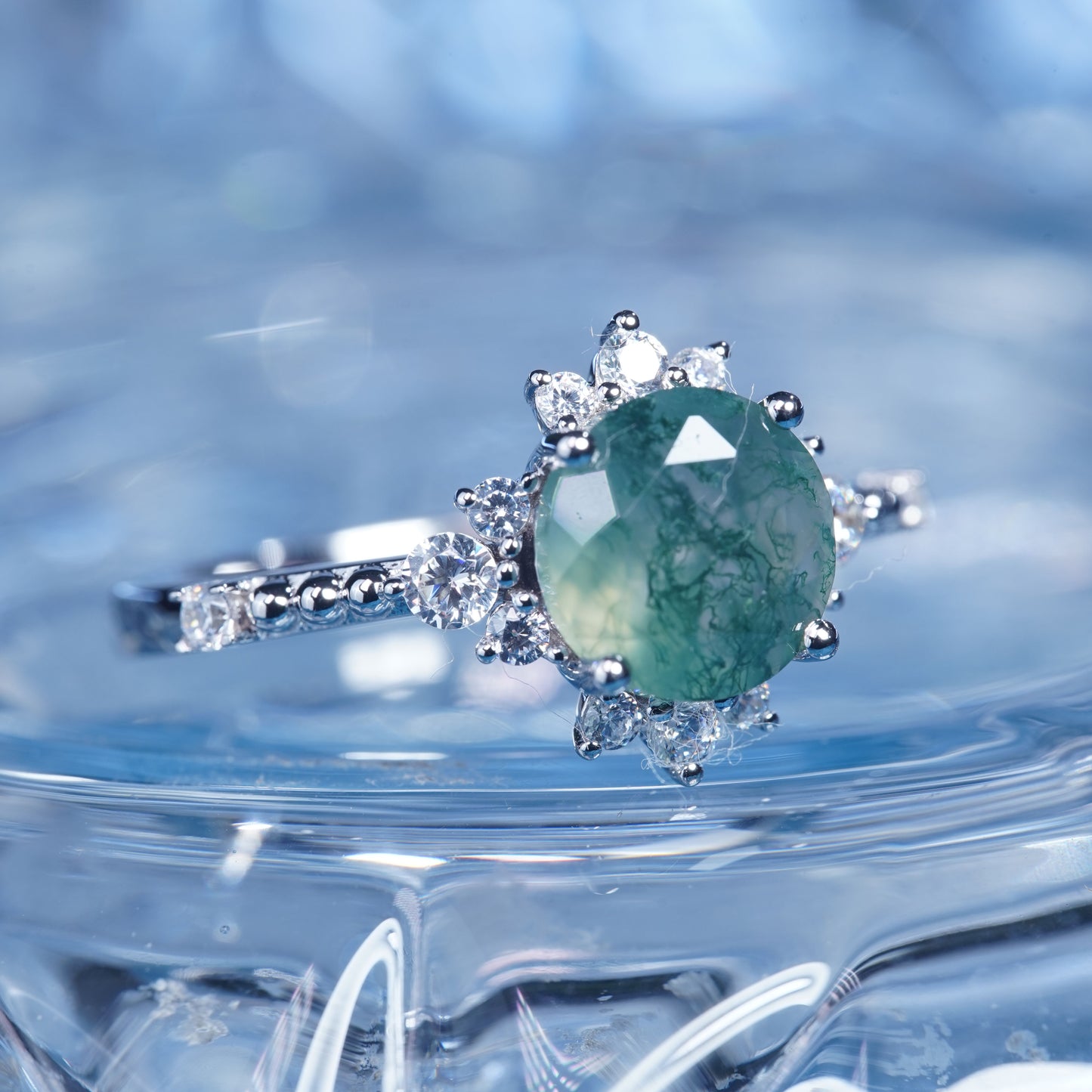 3CT Agate ring romance for girl daily dress girls gathering in 925 sterling silver lab grown gemstone[WG52-Comely]