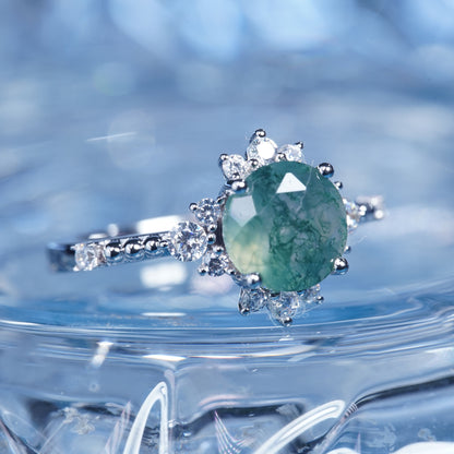 3CT Agate ring romance for girl daily dress girls gathering in 925 sterling silver lab grown gemstone[WG52-Comely]