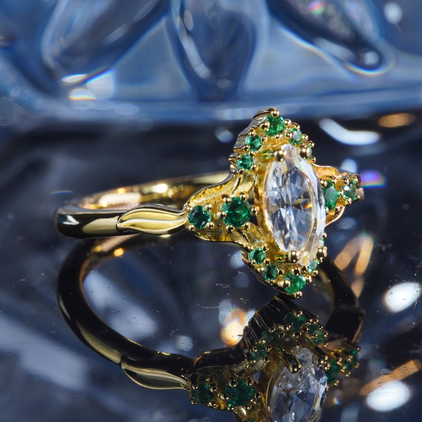 3CT White Sapphire Ring Feminine Elegance Delicate Engagement Promise Proposing Ring in 925 sterling silver lab grown gemstone[WG36-Comely]