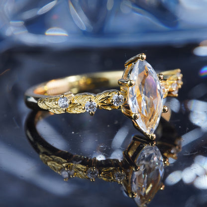 3CT White Sapphire Ring Queen Enchanting Engagement Promise Ring in 925 sterling silver lab grown gemstone[WG40-Comely]