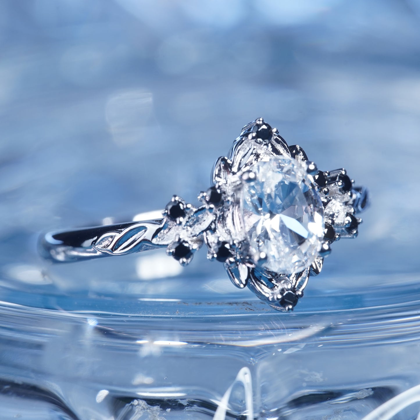 3CT White Sapphire Ring Blush Oval Cut Bridal Wedding Ring in 925 sterling silver lab grown gemstone[WG37-Comely]