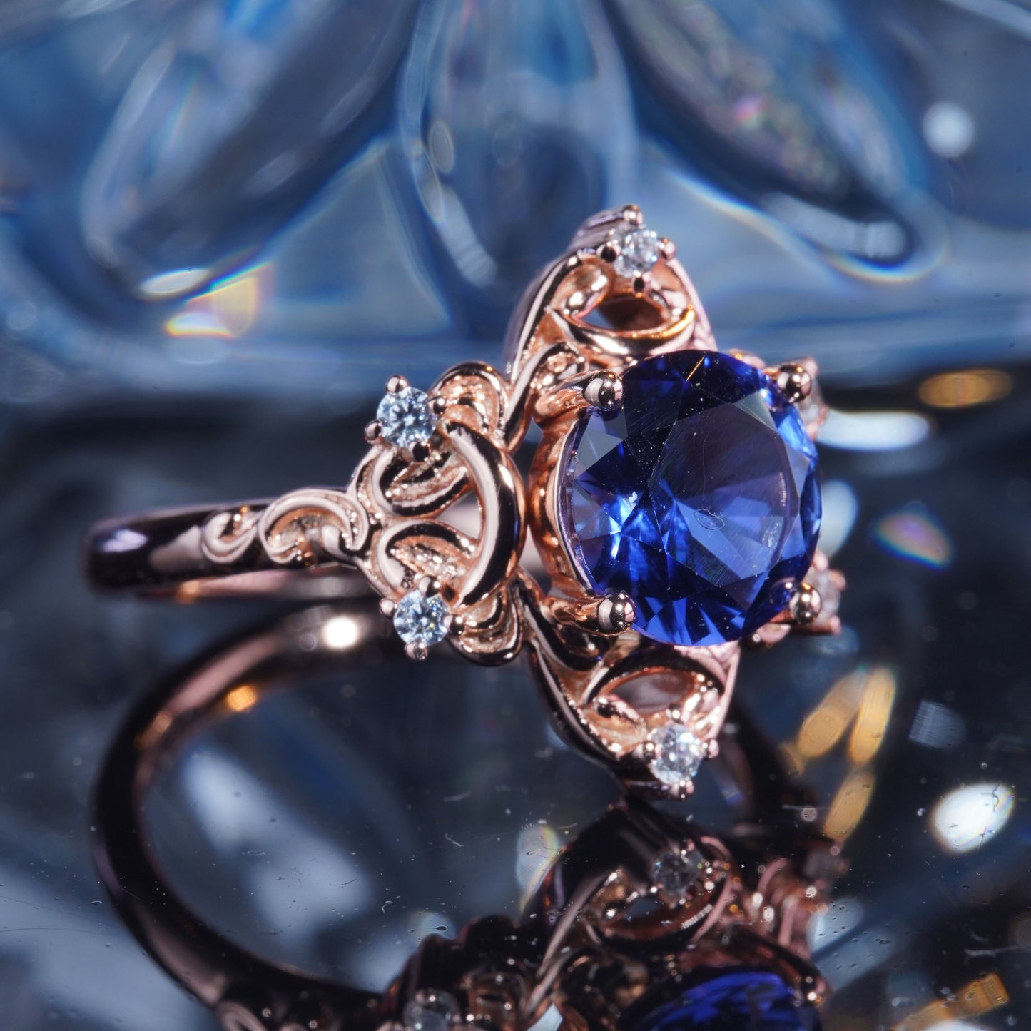 3CT Sapphire Ring Opulent Charm Glamorous Ring Bridal Wedding Engagement Promise Proposing Ring in 925 sterling silver lab grown gemstone[WG54-Comely]