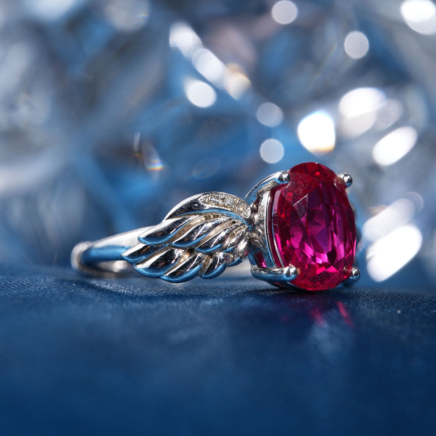 [SLR11-Classic] 3CT Ruby ring enchanting elegance glittering ring in 925 sterling silver lab grown gemstone