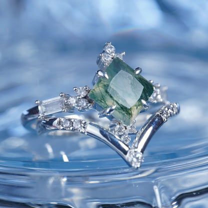 2CT Agate ring sets, Graceful Radiance, engagement ring, event  in 925 sterling silver lab grown gemstone[ZH12-Comely]