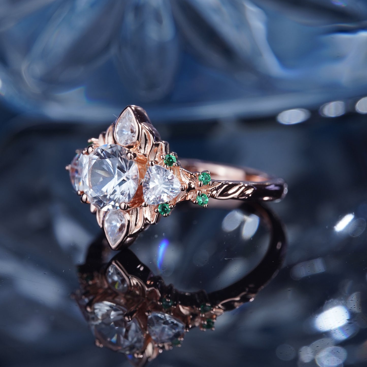 2CT White Sapphire Ring Dazzling Delight Captivating Engagement Promise Proposing Ring Bridal Ring Set in 925 Sterling Silver lab grown gemstone[WG43-Comely]