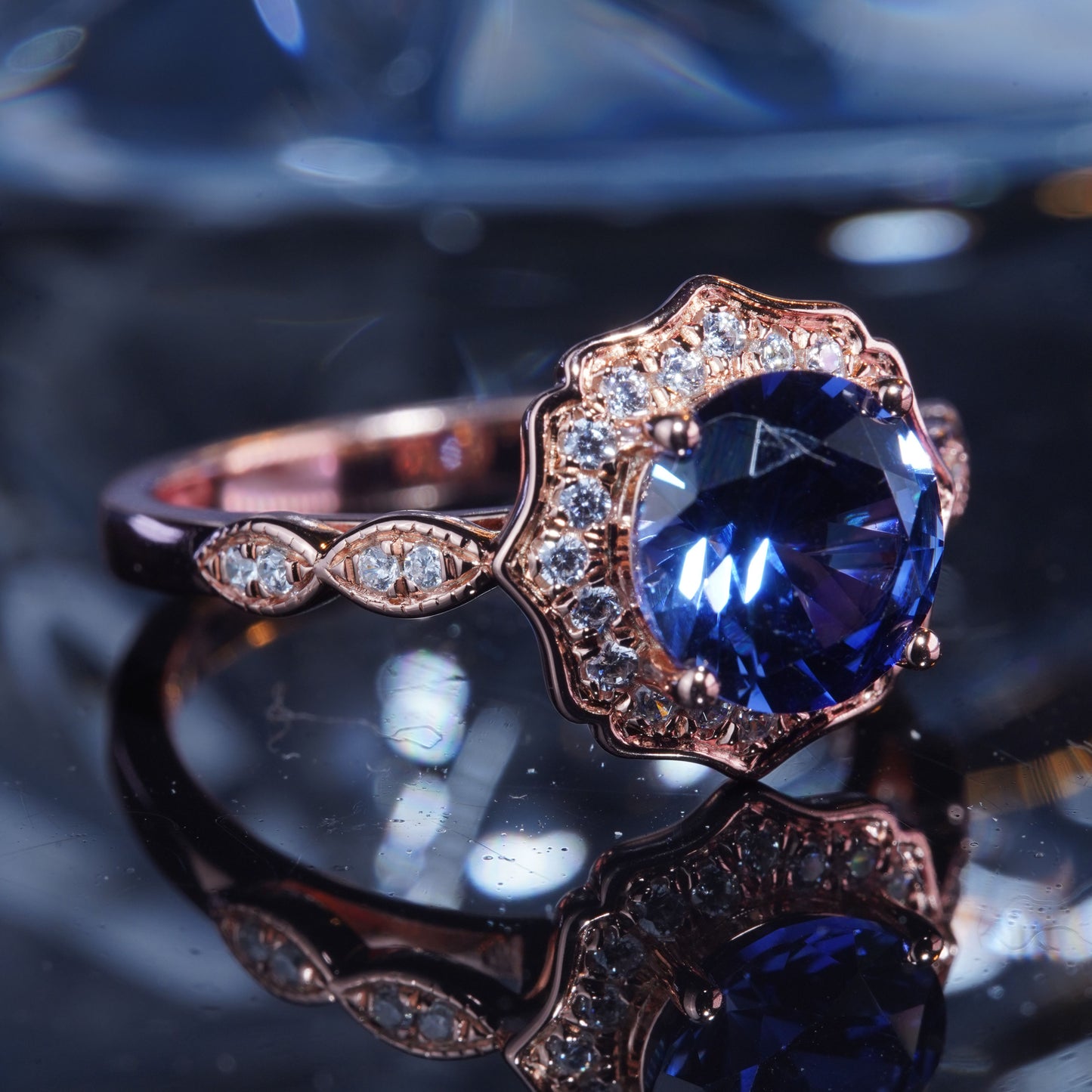 3CT Sapphire Ring Enchanting Elegance Glittering Promise Ring 925 sterling silver lab grown gemstone[WG56-Comely]