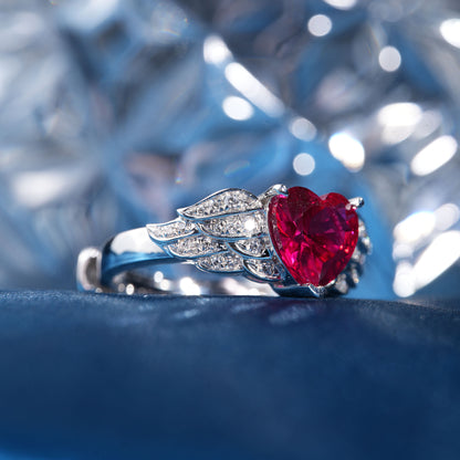 [SLR4-Classic] 3CT Ruby ring elegant opulence sparkling ring for her in 925 sterling silver lab grown gemstone