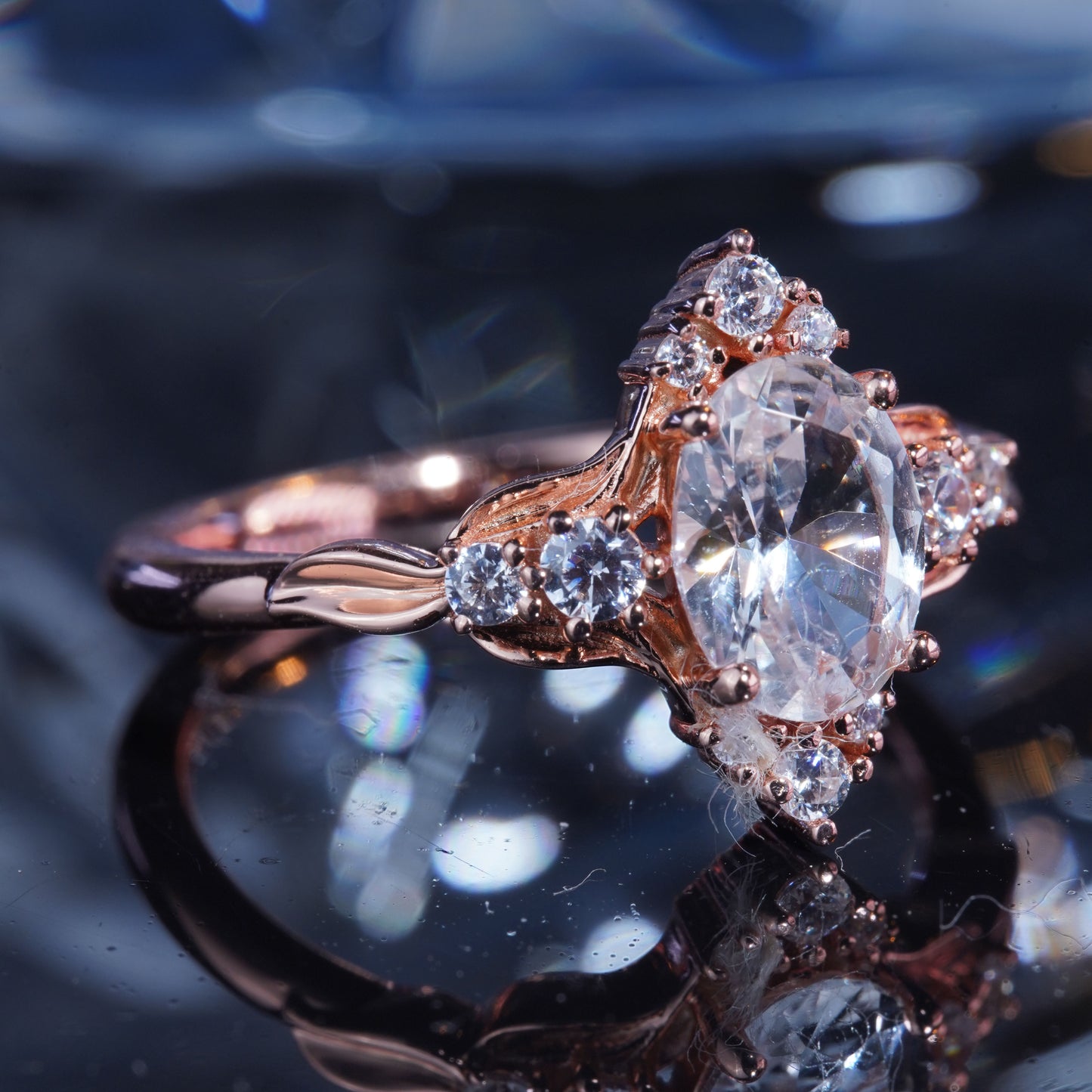 3CT White Sapphire Ring Bridal Wedding Ring Promise to her ring in 925 sterling silver lab grown gemstone[WG46-Comely]