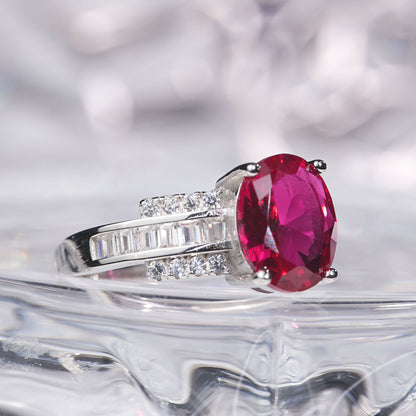 3CTRuby ring graceful radiance exquisite ring 925 sterling silver lab grown gemstone[A26R-Classic]