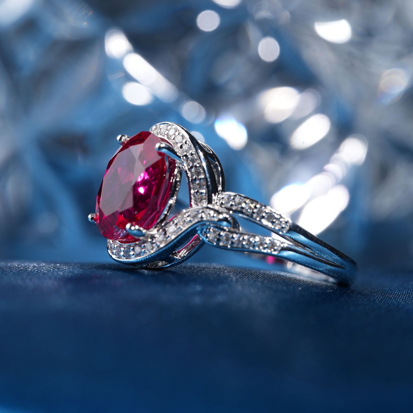 [SLR9-Classic] 3CT Ruby ring dazzling delight captivating ring in 925 sterling silver lab grown gemstone