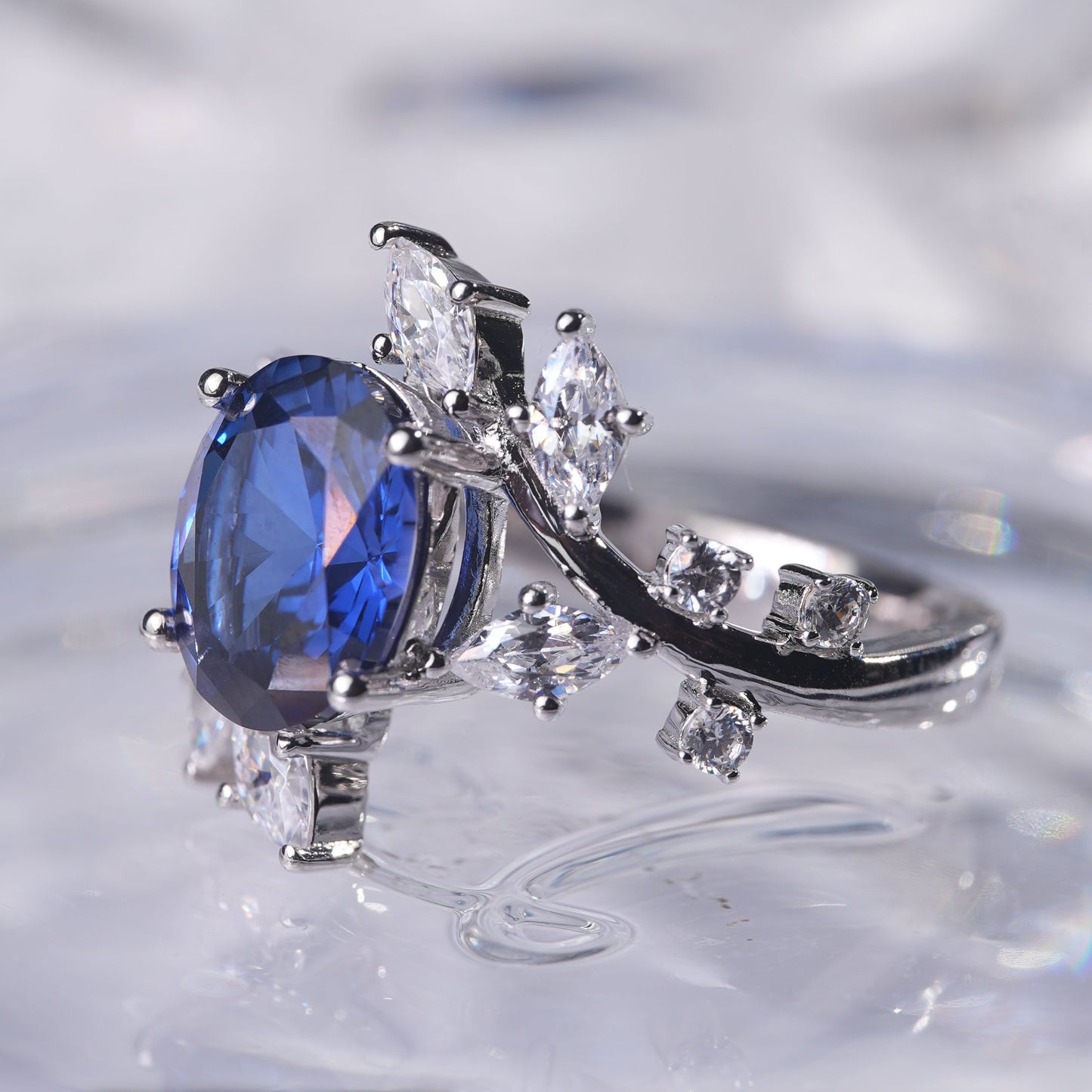 3CT Sapphire ring whimsical sparkle timeless elegant iconic lady dress in 925 sterling silver lab grown gemstone[WG03-Classic]