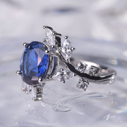 3CT Sapphire ring whimsical sparkle timeless elegant iconic lady dress in 925 sterling silver lab grown gemstone[WG03-Classic]