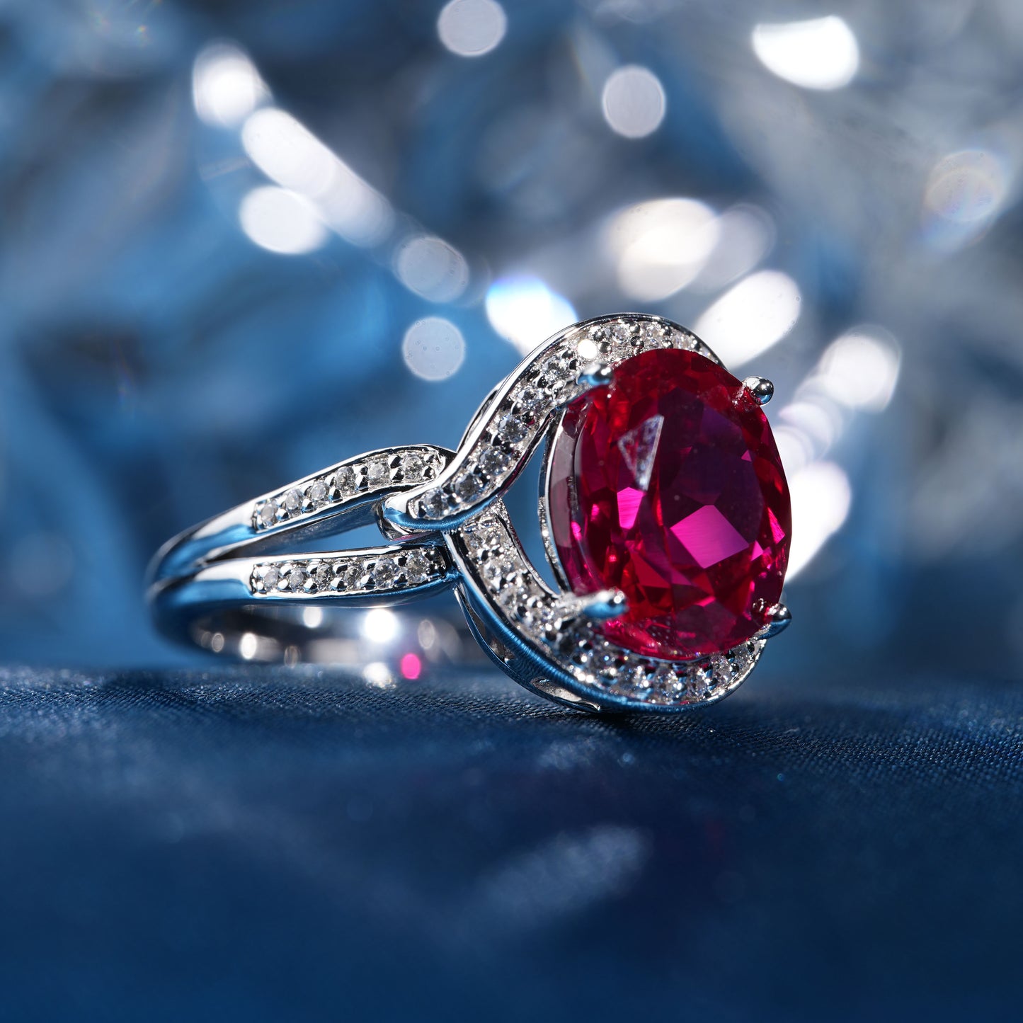 [SLR9-Classic] 3CT Ruby ring dazzling delight captivating ring in 925 sterling silver lab grown gemstone