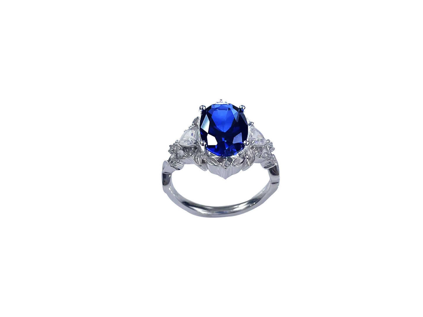 6CT Sapphire ring oriental princess in 925 sterling silver lab grown gemstone[WG01-Classic]